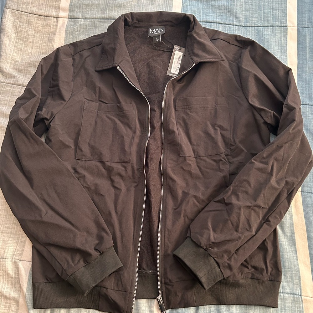 BoohooMan Huntington Stretch black Light Weight Jacket, men’s Large